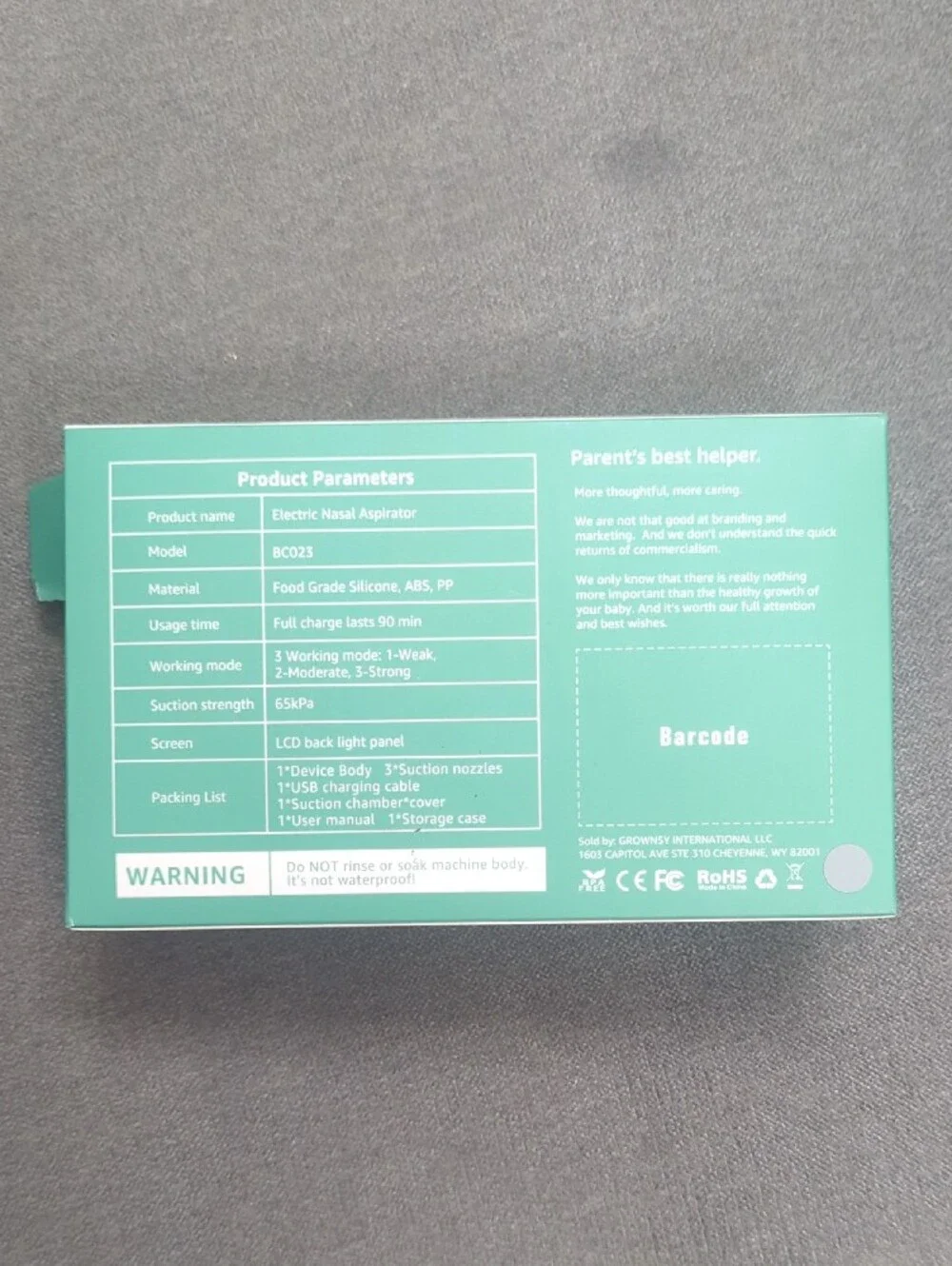 Growns Baby Nasal Aspirator - Mint Green
